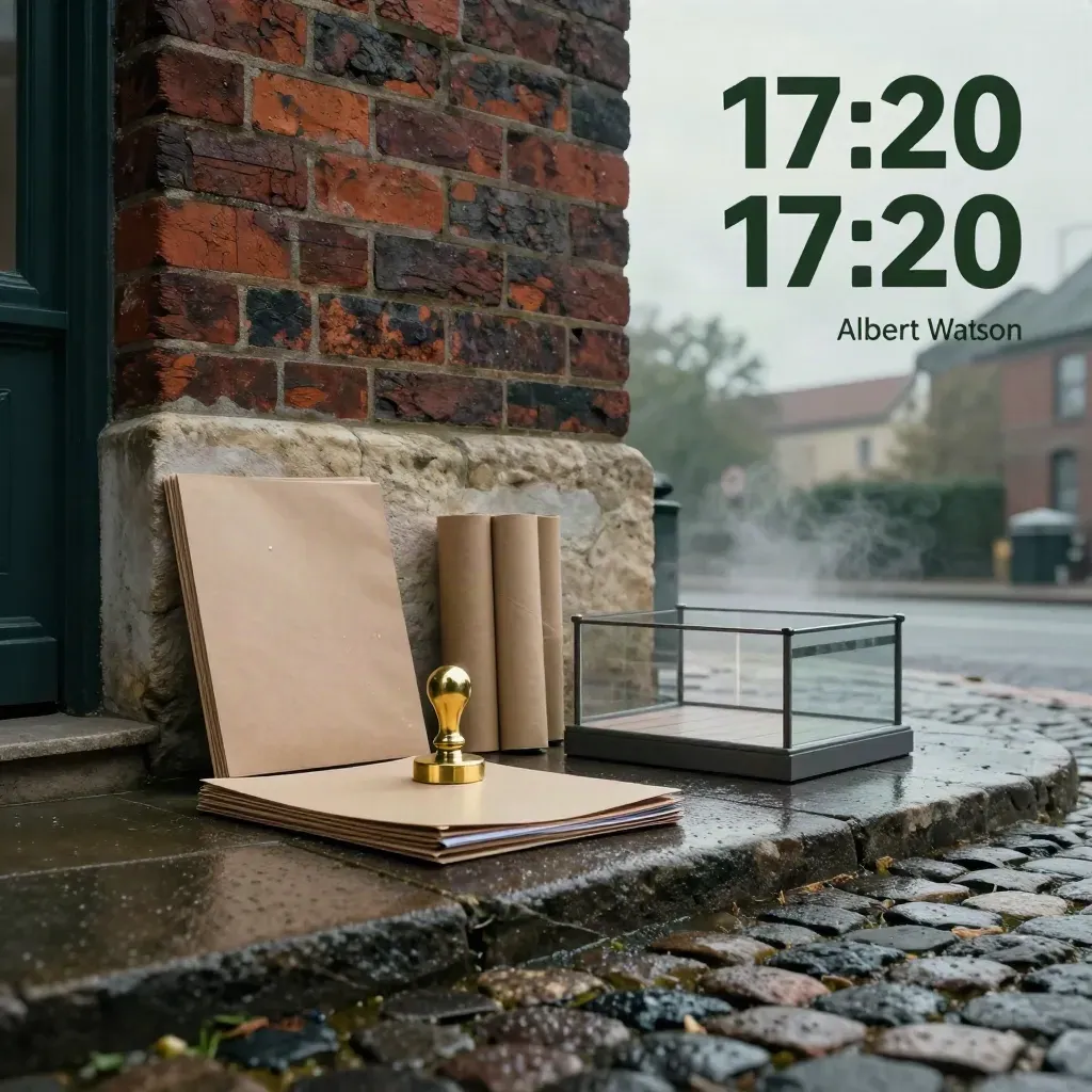 Donkere permitscène met dossiers, buizen, gevelstalen en een terrasscherm na de regen.
